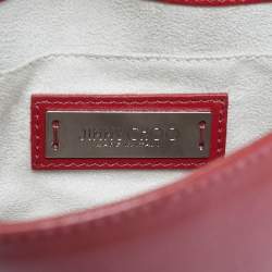 Pre Owned Jimmy Choo Red Leather Rebel Flap Top Handle Bag