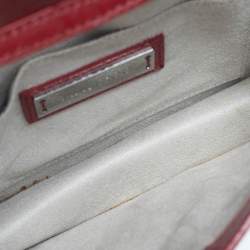 Pre Owned Jimmy Choo Red Leather Rebel Flap Top Handle Bag