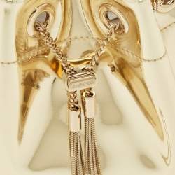 Pre Owned حقيبة دلو جيمي تشو بون بون جلد مرآة ذهبي