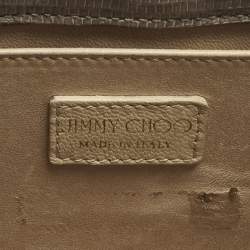 Pre Owned Jimmy Choo Grey/Yellow Croc and Lizard Alba Chain Shoulder Bag