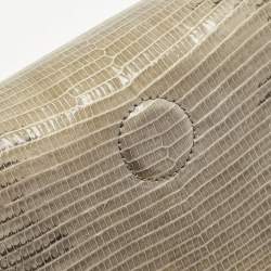 Pre Owned Jimmy Choo Grey/Yellow Croc and Lizard Alba Chain Shoulder Bag