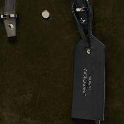 Pre Owned Jimmy Choo Green/Grey Suede and Python Twist Tote