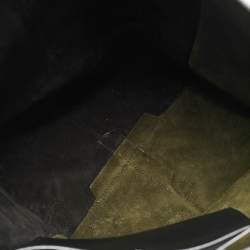 Pre Owned Jimmy Choo Green/Grey Suede and Python Twist Tote