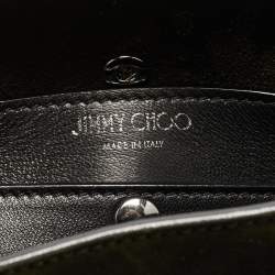 Pre Owned Jimmy Choo Green/Grey Suede and Python Twist Tote