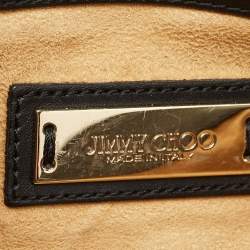 Pre Owned Jimmy Choo Black Leather and Snakeskin Cassie Shoulder Bag