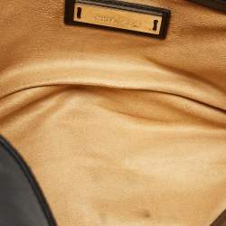 Pre Owned Jimmy Choo Black Leather and Snakeskin Cassie Shoulder Bag