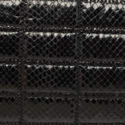 Pre Owned Jimmy Choo Black Leather and Snakeskin Cassie Shoulder Bag