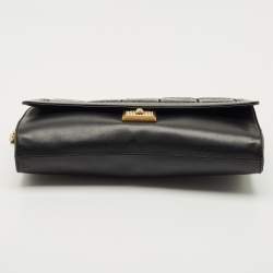 Pre Owned Jimmy Choo Black Leather and Snakeskin Cassie Shoulder Bag