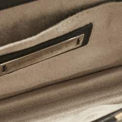 Pre Owned Jimmy Choo Black/Beige Leopard Print Cork and Leather Rebel Embellished Crossbody Bag