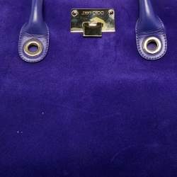 Pre Owned Jimmy Choo Purple Leather and Suede Riley Tote