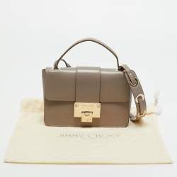 Pre Owned Jimmy Choo Grey Leather Rebel Crossbody Bag