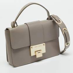Pre Owned Jimmy Choo Grey Leather Rebel Crossbody Bag