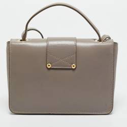 Pre Owned Jimmy Choo Grey Leather Rebel Crossbody Bag