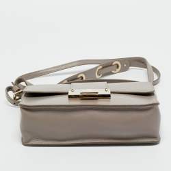 Pre Owned Jimmy Choo Grey Leather Rebel Crossbody Bag