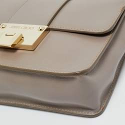 Pre Owned Jimmy Choo Grey Leather Rebel Crossbody Bag