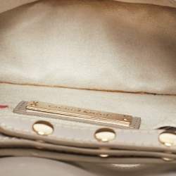 Pre Owned Jimmy Choo Grey Leather Rebel Crossbody Bag