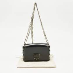 Pre Owned Jimmy Choo Black Leather Lockett City Shoulder Bag