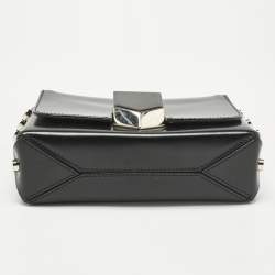 Pre Owned Jimmy Choo Black Leather Lockett City Shoulder Bag