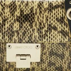 Pre Owned Jimmy Choo Yellow Snakeskin Rebel Crossbody Bag