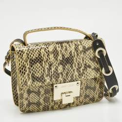 Pre Owned Jimmy Choo Yellow Snakeskin Rebel Crossbody Bag