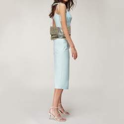 Pre Owned Jimmy Choo Gold/Silver Lurex Fabric and Chainmail Chandra Chain Clutch