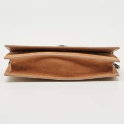 Pre Owned Jimmy Choo Beige Patent Leather and Suede Fie Chain Clutch