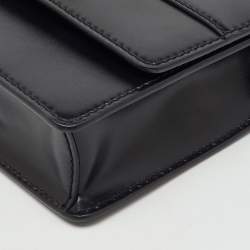 Pre Owned Jimmy Choo Black Leather Faux Pearl Varenne Shoulder Bag