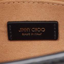 Pre Owned Jimmy Choo Black Leather Faux Pearl Varenne Shoulder Bag