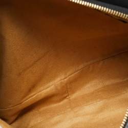 Pre Owned Jimmy Choo Black Lizard Embossed Glossy Leather Carolina Clutch