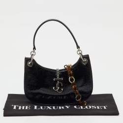 Pre Owned Jimmy Choo Black Patent Leather Varenne Hobo
