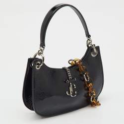 Pre Owned Jimmy Choo Black Patent Leather Varenne Hobo