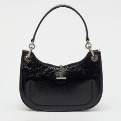 Pre Owned Jimmy Choo Black Patent Leather Varenne Hobo