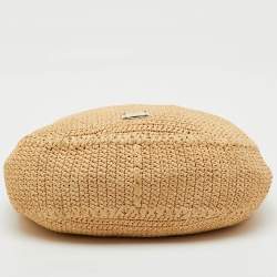 Pre Owned Jimmy Choo Beige/Black Raffia and Snakeskin Trim Sky Hobo