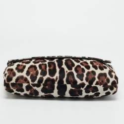 Pre Owned Jimmy Choo Burgundy/Off White Calf Hair Ally Flap Shoulder Bag