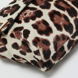 Pre Owned Jimmy Choo Burgundy/Off White Calf Hair Ally Flap Shoulder Bag