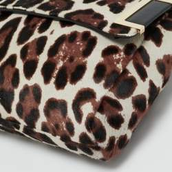 Pre Owned Jimmy Choo Burgundy/Off White Calf Hair Ally Flap Shoulder Bag