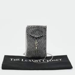 Pre Owned Jimmy Choo Black Suede Crystal Embellished Phone Pouch with Chain
