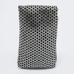 Pre Owned Jimmy Choo Black Suede Crystal Embellished Phone Pouch with Chain