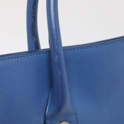 Pre Owned Jimmy Choo Blue Leather and Suede Riley Tote