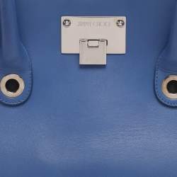 Pre Owned Jimmy Choo Blue Leather and Suede Riley Tote