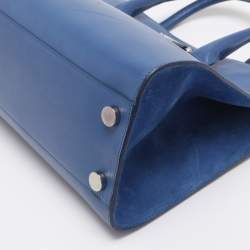 Pre Owned Jimmy Choo Blue Leather and Suede Riley Tote