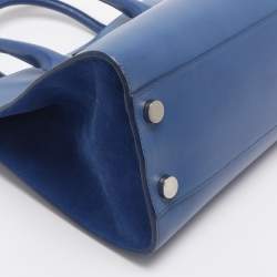 Pre Owned Jimmy Choo Blue Leather and Suede Riley Tote