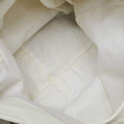 Pre Owned Jimmy Choo White Leather Dessy Studded Hobo