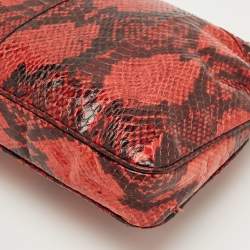 Pre Owned Jimmy Choo Red/Black Watersnake Leather Zulu Clutch