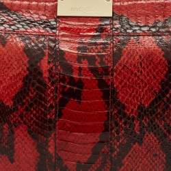 Pre Owned Jimmy Choo Red/Black Watersnake Leather Zulu Clutch