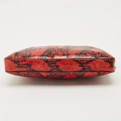 Pre Owned Jimmy Choo Red/Black Watersnake Leather Zulu Clutch