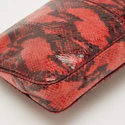 Pre Owned Jimmy Choo Red/Black Watersnake Leather Zulu Clutch