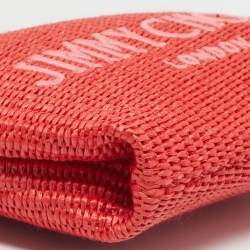 مملوكة مسبقًا Jimmy Choo Red Woven Raffia Callie Shoulder Bag