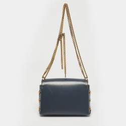 Pre Owned Jimmy Choo Blue Leather Lockett City Shoulder Bag