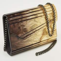 Pre Owned Jimmy Choo Acrylic and Leather Degrade Crinkled Candy Chain Clutch